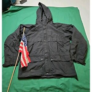 Timberland Weathergear Waterproof Jacket Rain Gear‎ Windbreaker Roll-up Hood LG